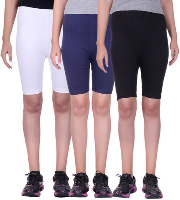 

Alisha Solid Women's Multicolor Cycling Shorts, Black;navy;white