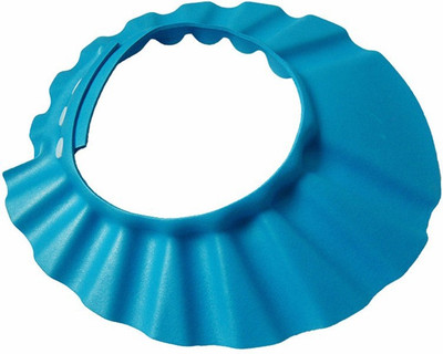 

Burnn Adjustable Soft Shower Bathing Safe Cap for Baby, Children, Kids with Button Protect from Shampoo/Water–Blue