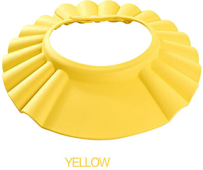 

Burnn Adjustable Soft Shower Bathing Safe Cap for Baby, Children, Kids with Button Protect from Shampoo/Water–Yellow