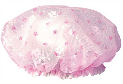 

Wan Fei Elastic Shower Cap with Net and Lace Trimmings