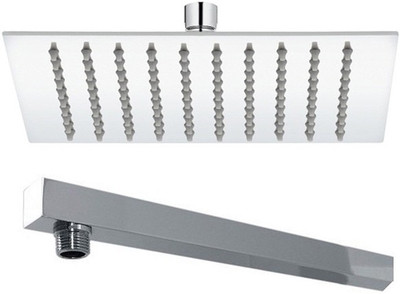 

Jainuine Alfa Combo 8x8 inch Ultra slim Shower With 18 inch Square Arm n Flange Shower Head