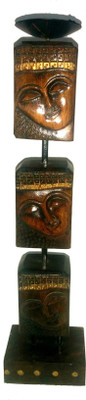 

Ratoomals Wooden 3 Gautam Budha Candle Stand W/Iron Stand Decorative Showpiece - 35 cm(Wooden, Brown)