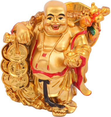 

JaipurCrafts Laughing Buddha Decorative Showpiece - 12.7 cm(Polyresin, Multicolor)