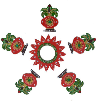 65% OFF on eCraftIndia Decorative Floor Rangoli - Kalash Design Decorative Showpiece - 48.26 cm(Paper Mache, Green, Red) 65% OFF on eCraftIndia Decorative Floor Rangoli - Kalash Design Decorative Showpiece - 48.26 cm(Paper Mache, Green, Red)