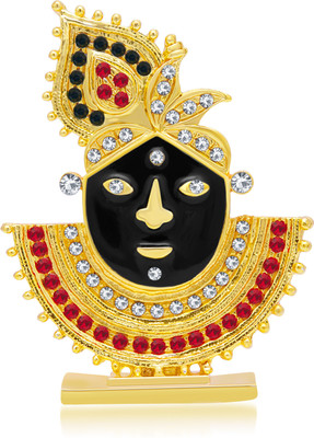 

Kulin Lord Krishna Face Idol For Car Dashboard | Home Decor | Gifting Decorative Showpiece - 3.6 cm(Gold Plated, Black)