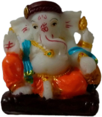 

Heeran Art Vastu Fang Shui Religious Idol of Lord Ganesha Bust Statue Decorative Showpiece - 7 cm(Polyresin, Multicolor)