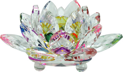 

Pure Life Crystal Lotus In Multicolor Decorative Showpiece - 8 cm(Crystal, Multicolor)