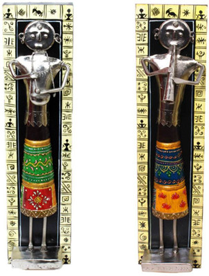 

Purpledip Multicolor Musicion Stand Decorative Showpiece - 37 cm(Wooden, Iron, Multicolor)
