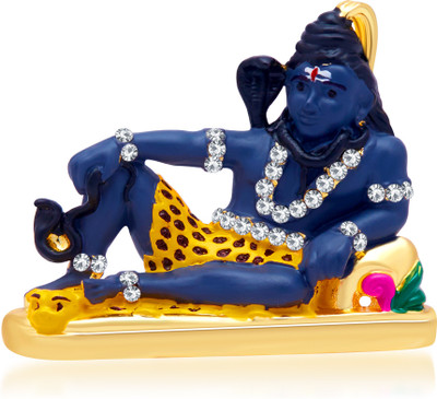 

Kulin Lord Shiva | Shiv Shankar God Idol for Car Dashboard | Home Decor | Gifting Decorative Showpiece - 5 cm(Gold Plated, Dark Blue)