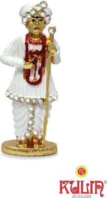 

Kulin Bapa Jalaram | Jalaram Bapa Idol For Home Decor | Car Dashboard | Gifting Decorative Showpiece - 7 cm(Gold Plated, White)