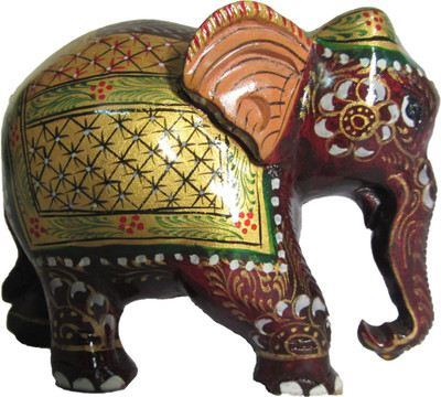

JaipurCrafts Beautiful Hand Painted Elephant Decorative Showpiece - 5.1 cm(Wooden, Multicolor)