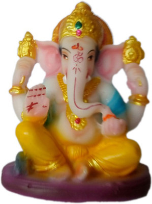 

Heeran Art Vastu Fang Shui Religious Idol of Lord Ganesha Bust Statue Decorative Showpiece - 10 cm(Polyresin, Multicolor)