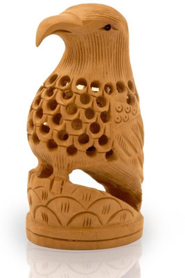 

Creative Handicraft Carved Handcrafted Eagle Home Decor Decorative Showpiece - 8 cm(Wooden, Brown)