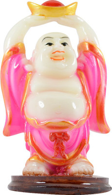 

Reiki Crystals Products Laughing Buddha Decorative Showpiece - 10 cm(Porcelain, Multicolor)