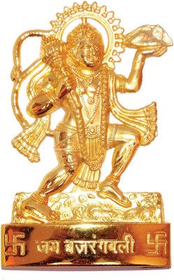 decorate india Gold Platted Lord Hanuman ji Decorative Showpiece  -  12 cm(Polyresin, Gold)