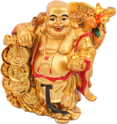 

Bharatcraft Laughing Buddha Decorative Showpiece - 12.7 cm(Polyresin, Multicolor)