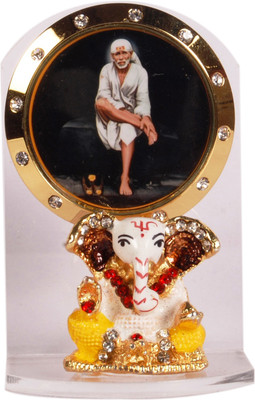 

Sigaram Ganesha & Sai Baba For Car Dashboard, Table or Ofice-Desk, Shops and Homes - K372 Decorative Showpiece - 7 cm(Acrylic, Multicolor)