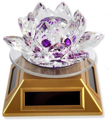 

Gooddeals Home Car décor Gorgeous Crystal Lotus on autorotating solar stand Decorative Showpiece - 10 cm(Crystal, Purple)