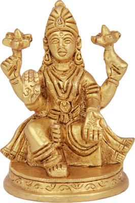 20% OFF on Adaa Brass - Goddess Laxmi Statue with lotus Decorative Showpiece - 7.62 cm(Brass, Gold)