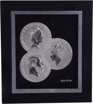 

Siri Creations 999 Pure Silver Queen And King Acralyic Frame Decorative Showpiece - 15 cm(Silver, Silver)