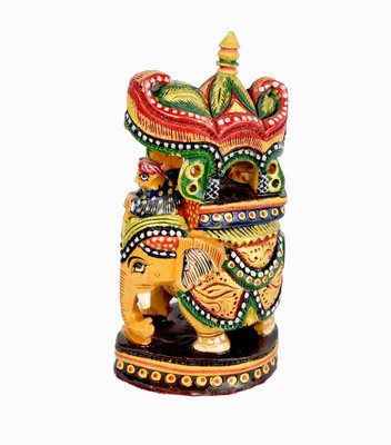 

TG Shoppers 5 inch Painted Ambari Decorative Showpiece - 14.8 cm(Wooden, Multicolor)