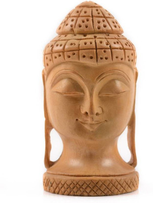 

India Get Shopping Buddha Head Decorative Showpiece - 6.62 cm(Wooden, Brown)