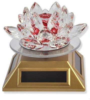 

Gooddeals Home Car décor Gorgeous Crystal Lotus on autorotating solar stand Decorative Showpiece - 10 cm(Crystal, Red)