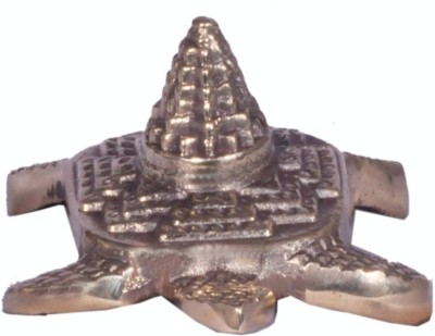 jy Tortoise Meru Shree Yantra Decorative Showpiece  -  4 cm(Brass, Yellow)