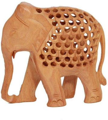 

ByCue Elephant Decorative Showpiece - 10 cm(Wooden, Brown)