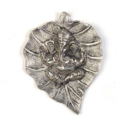 69% OFF on UFC Mart Oxidized White Metal Leaf Ganesha Idol Hanging Decorative Showpiece - 3 cm(Borosilicate Glass, Silver) 69% OFF on UFC Mart Oxidized White Metal Leaf Ganesha Idol Hanging Decorative Showpiece - 3 cm(Borosilicate Glass, Silver)