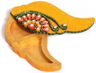 

Shree Sai Handicraft Beautiful Wooden Meenakari Shankh Shape Shubh Labh Container Decorative Showpiece - 5 cm(Wooden, Multicolor)