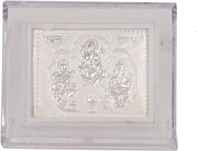 Silverwala 999 Pure Silver Laxmi, Ganesha and Saraswathi Photo Frame (6*5) Showpiece - 0.3 cm(Silver, Silver) available at flipkart for Rs.171