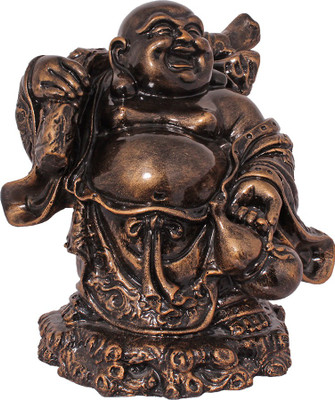 

Art N Hub Fengshui God Laughing Buddha Vastu Statue Home Décor Gift Item Decorative Showpiece - 26 cm(Earthenware, Gold)