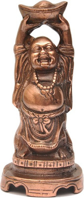 Soft Art Black Metal Laughing Buddha Idol Decorative Showpiece - 16 cm(Brass, Copper)