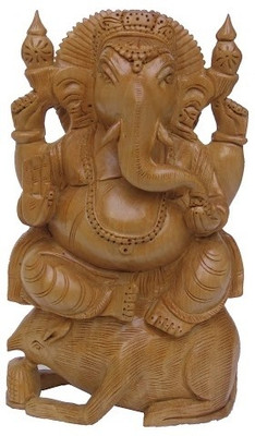 

Craft International Lord Ganesha Decorative Showpiece - 20.5 cm(Wooden, Brown)