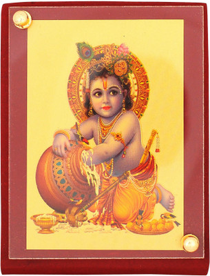 

Leganza Krishna Dashboard Decorative Showpiece - 5 cm(Gold Plated, Multicolor)