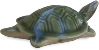 

Ehatti Feng Shui / Vastu Floating Tortoise Decorative Showpiece - 2.8 cm(Earthenware, Green)