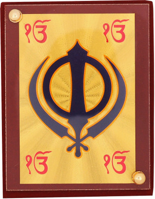 

Leganza Khanda Dashboard Decorative Showpiece - 5 cm(Gold Plated, Multicolor)