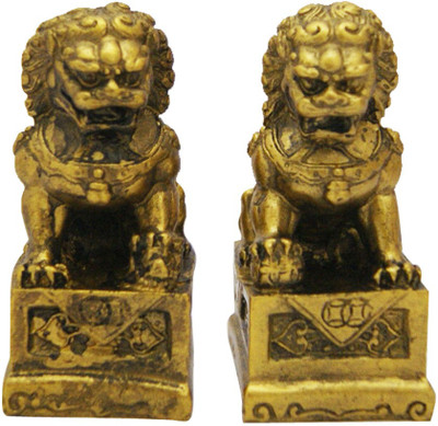 

DivyaMantra Feng Shui Fu Dog Statue Decorative Showpiece - 7 cm(Polyresin, Multicolor)