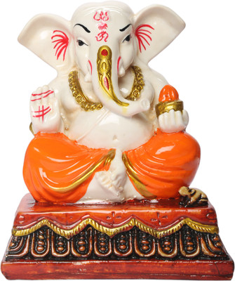 

Heeran Art Religious Idol of Lord Ganesha Statue Decorative Showpiece - 12.5 cm(Polyresin, Multicolor)