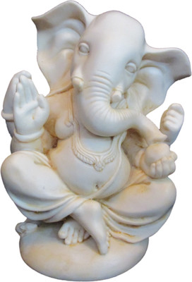

Shivani Art Tm Ganesh Statue I Hand Made Ganesh Murti I Ganesh idol Decorative Showpiece - 18 cm(Polyresin, White)