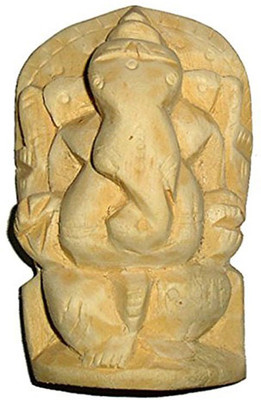 

Creative Gifts Asli Carved Shwetarka Ganesha Shvetark Ganpati Madar Ganesh Ji Decorative Showpiece - 10 cm(Neem Wood, Steel)
