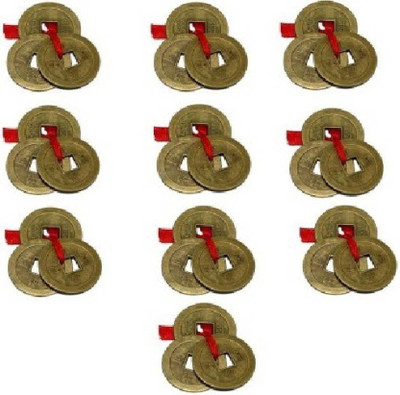 

Ripe India Ripe India Feng Shui 10 Set of 3 Wealth Coins Showpiece Decorative Showpiece - 2.5 cm(Copper, Copper)