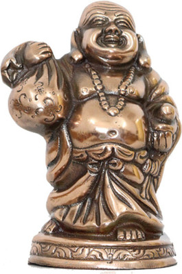 

Apkamart APKAMART Handcrafted Laughing Buddha in Metal - Money Bag in Hand - Handcrafted Feng Shui Article for Riches and Happiness - 7.5 Inch Decorative Showpiece - 19 cm(Cast Iron, Copper)