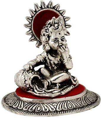

GAC Trend Shri Krishna Bal Gopal Statue Decorative Showpiece - 10 cm(Aluminium, Silver)