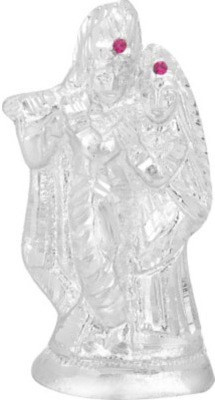 

DivyaMantra Radha Krishna Idol Decorative Showpiece - 10 cm(Aluminium, White)