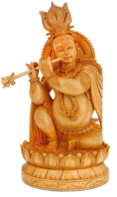 

Collectible India 12 Inches Large Flute Lover Krishna Statue Wooden Sculpture Hindu Deity Figurine Decorative Showpiece - 30 cm(Wooden, Multicolor)