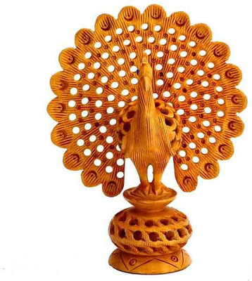 ByCue Wooden Peacock Decorative Showpiece - 5 cm(Wooden, Brown)