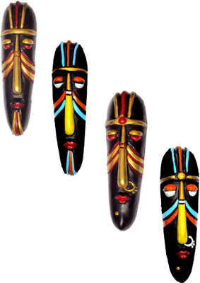 

Hand Artz Terracotta Wall Hanging Hawaian Mask Decorative Showpiece - 20 cm(Terracotta, Multicolor)