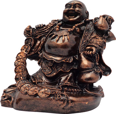 

Art N Hub Laughing Buddha - Handicraft Decor Statue (H-23cm) Decorative Showpiece - 23 cm(Polyresin, Copper)